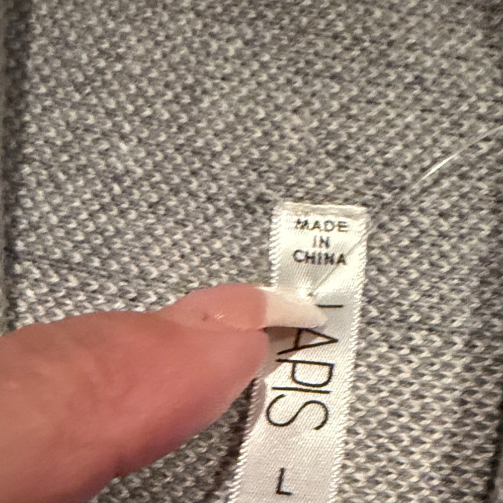 Lapis Gray and Cream Patterned Cardigan - Picture 3 of 6